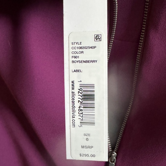 Alice + Olivia Purple Sleeveless Dress - Picture 5 of 6